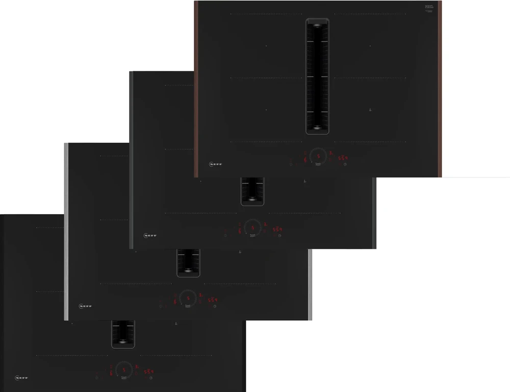 Built-in induction hob with integrated garage