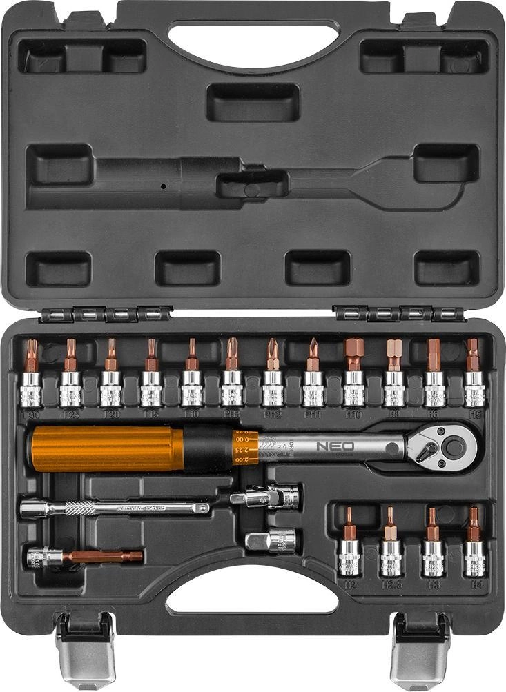 Two-way torque wrench 1/4"  5-25Nm  set