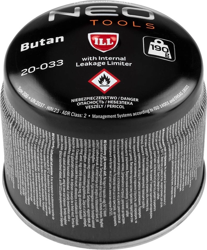 Neo Butane Gas Cartridge 190g  Studded