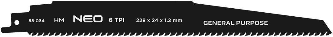 Reciprocating saw blade  HM  228 x