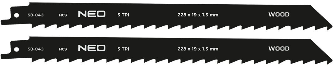 Reciprocating saw blade HCS 228 x