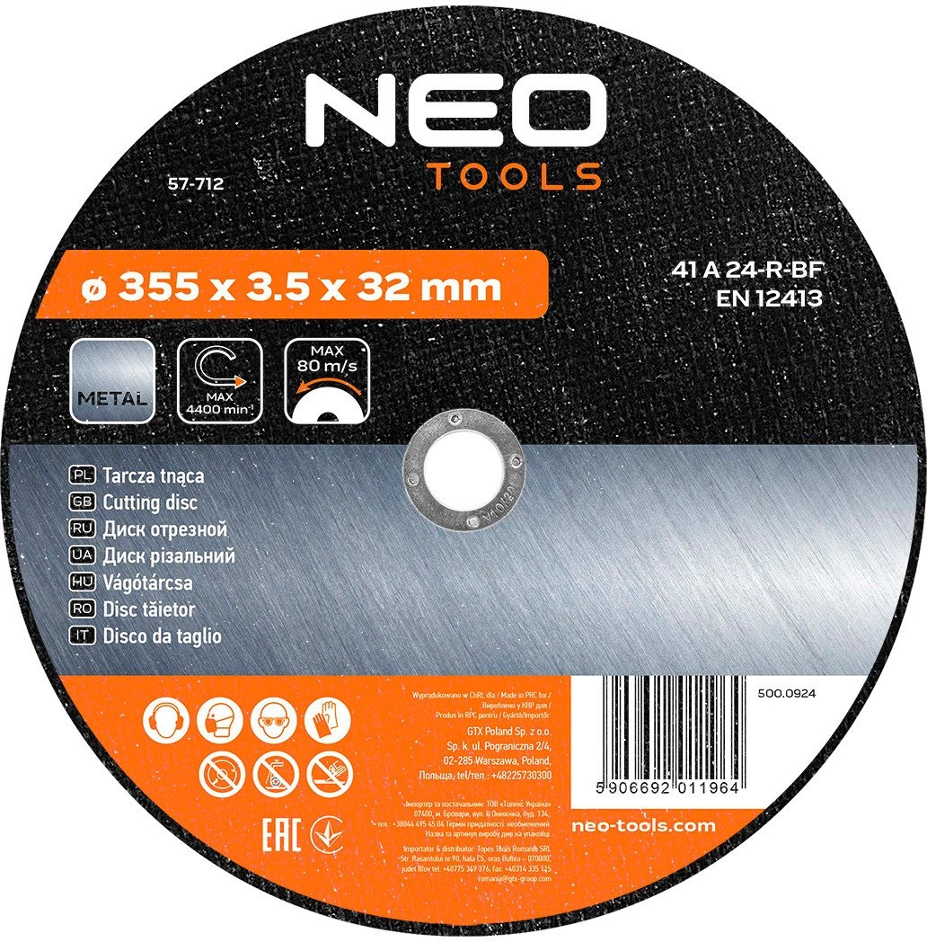 Metal cutting disc 350 x 3