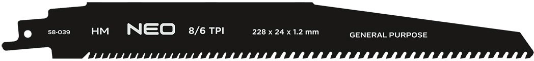 Reciprocating saw blade  HM  228 x