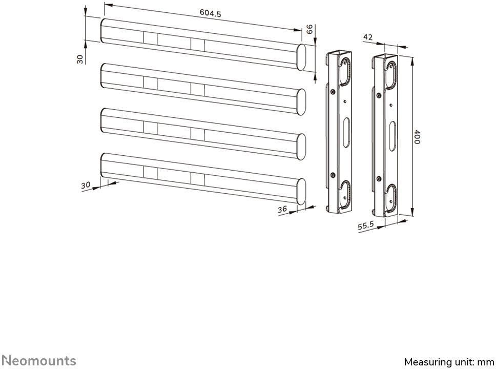 Neomounts AFL55-975BL VESA expansion kit 86-115