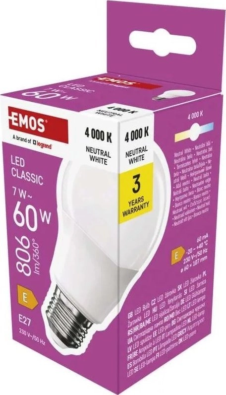Neutralle LED �ar�wka EMOS Lighting E27