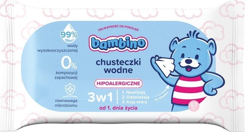 BAMBINO_Chusteczki wodne 3w1 57szt 14397411 5900017095271