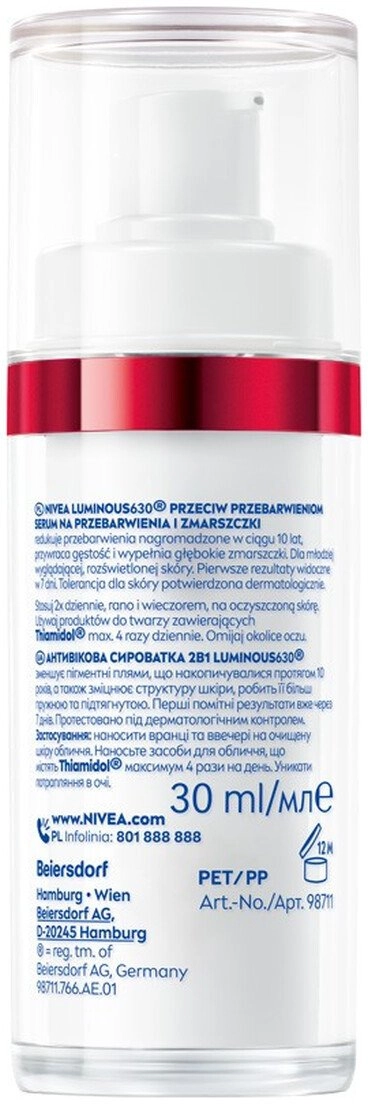 Nivea V luminous anti-discoloration serum 2in1