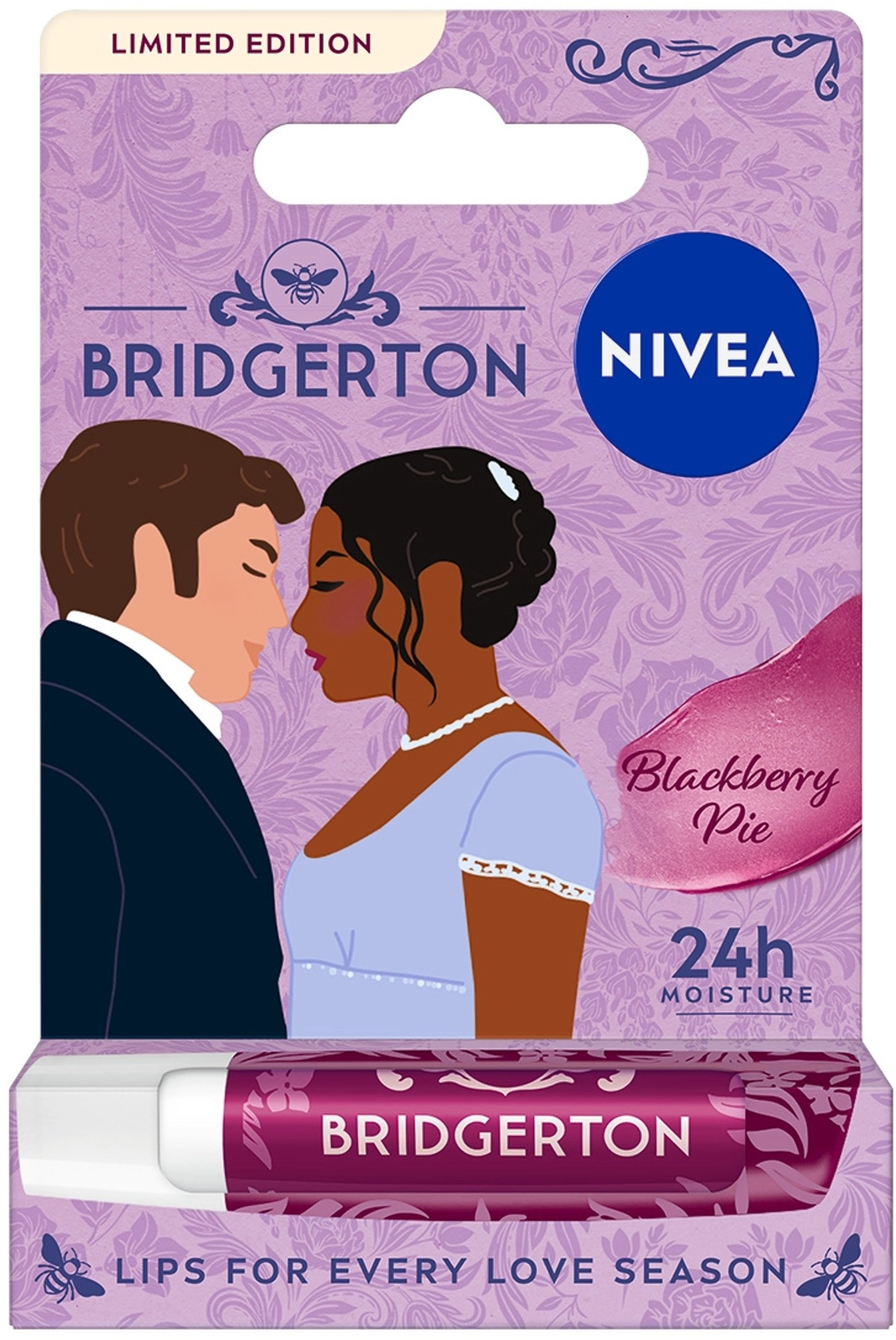 NIVEA_Bridgerton Edition caring lipstick Blueberry Pie