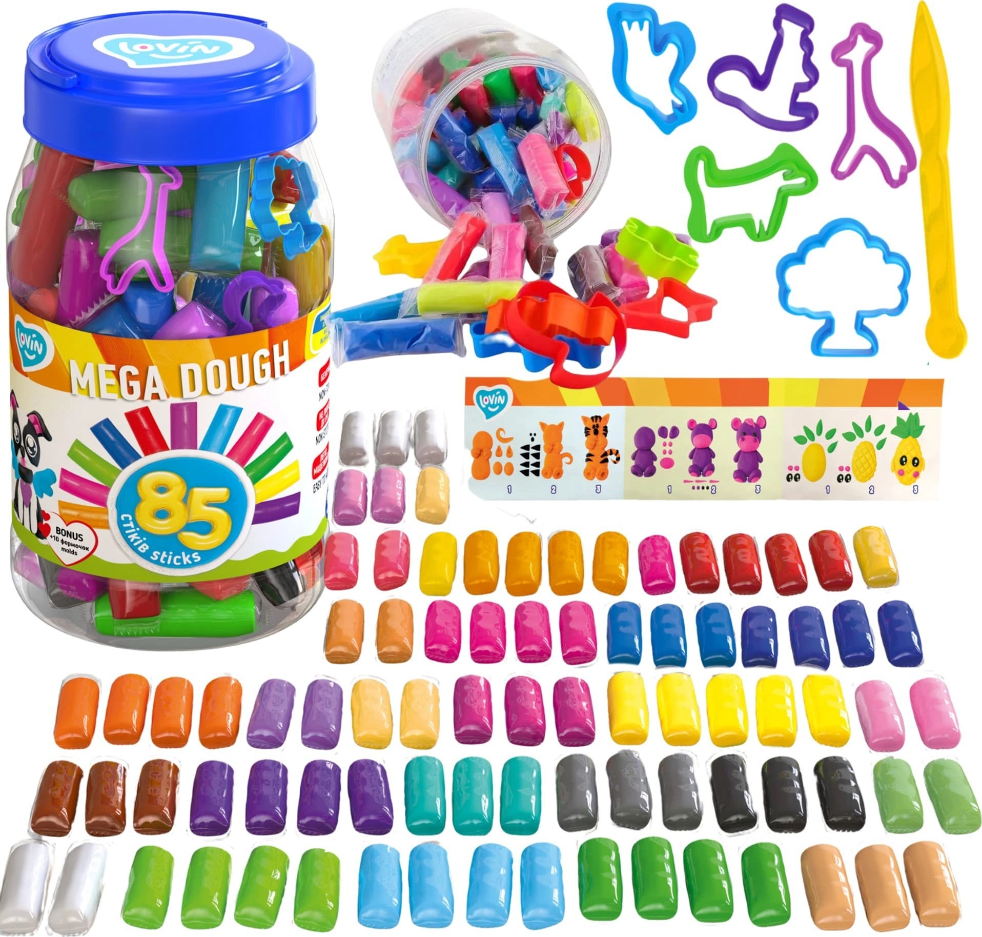 Mega playdough 85 pieces 14044720 4820199477225