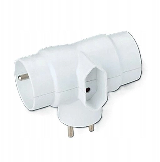 3-socket splitter with grounding Euro white