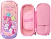 Two-compartment pencil case with a unicorn