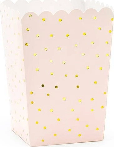 Popcorn boxes Dots light pink 7x7x12