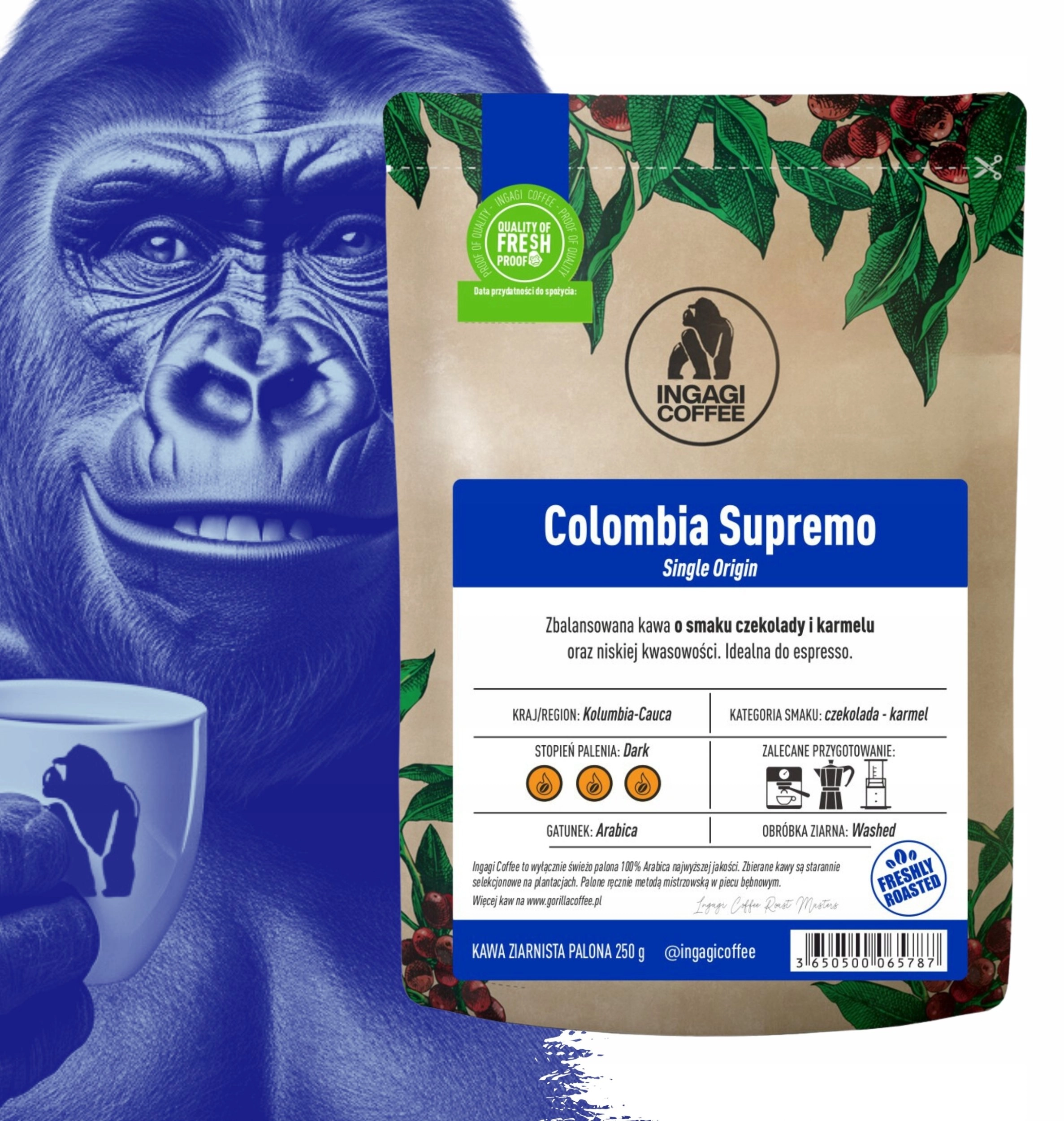 Ingagi Coffee Colombia Supremo coffee beans