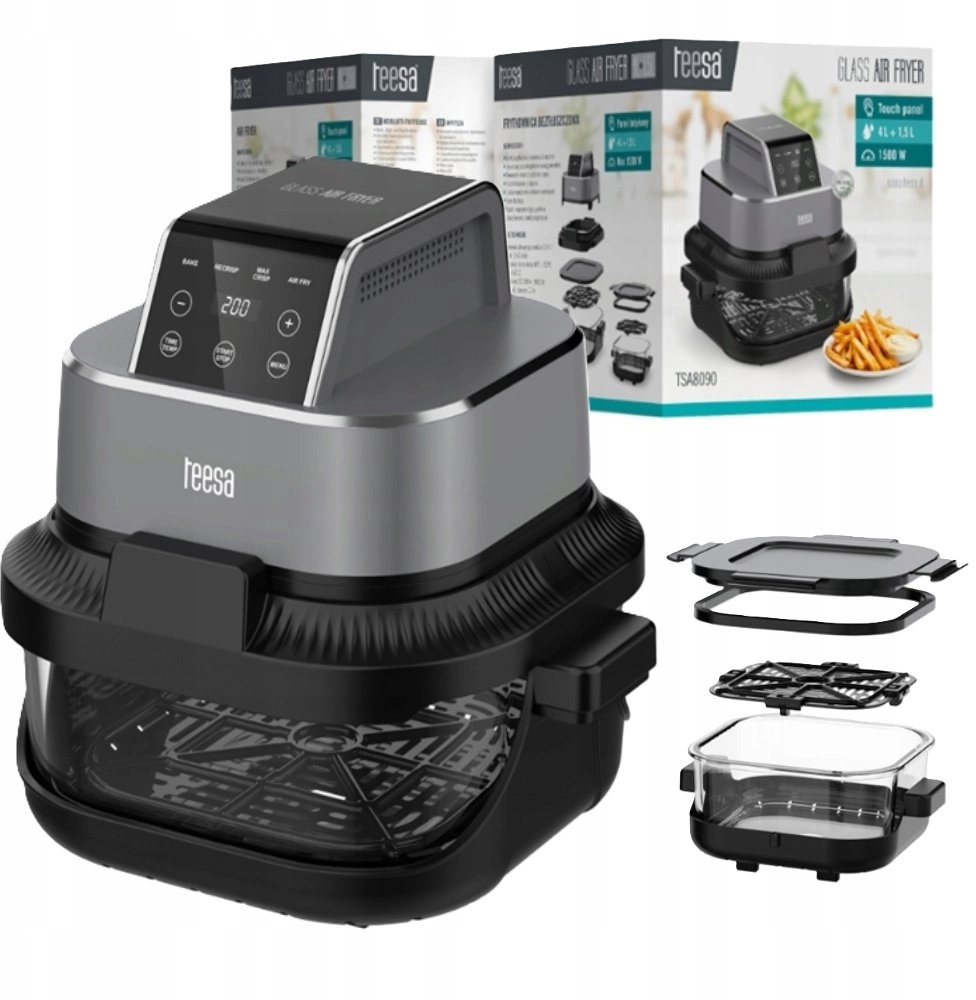 Frytkownica beztłuszczowa TEESA GLASS AIR FRYER
