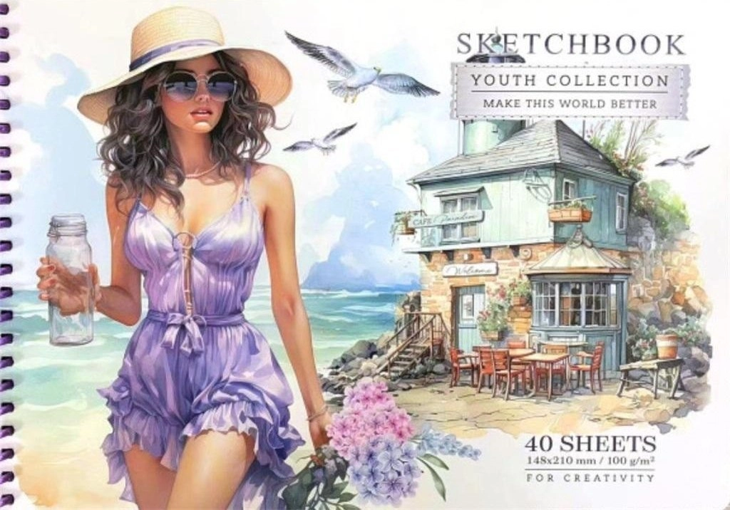 Sketchbook A5/40K  smooth  circular  Cafe FRESH
