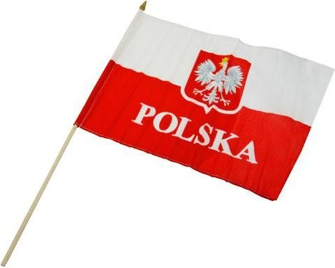 POLAND flag 30x40 cm with wooden