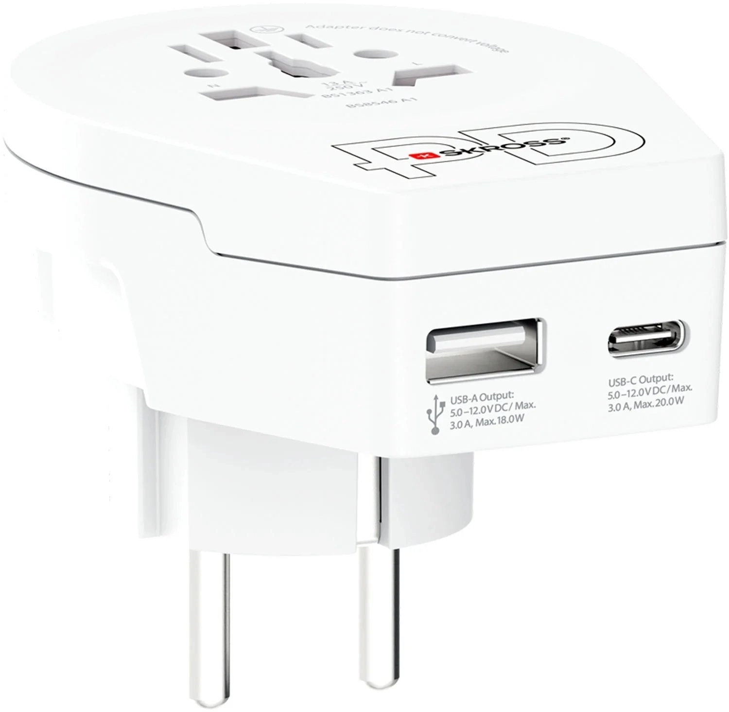 Reisiadapter Skross World to EU USB
