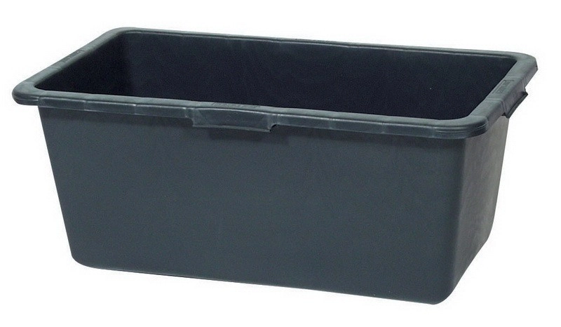 Rectangular construction container made of plastic