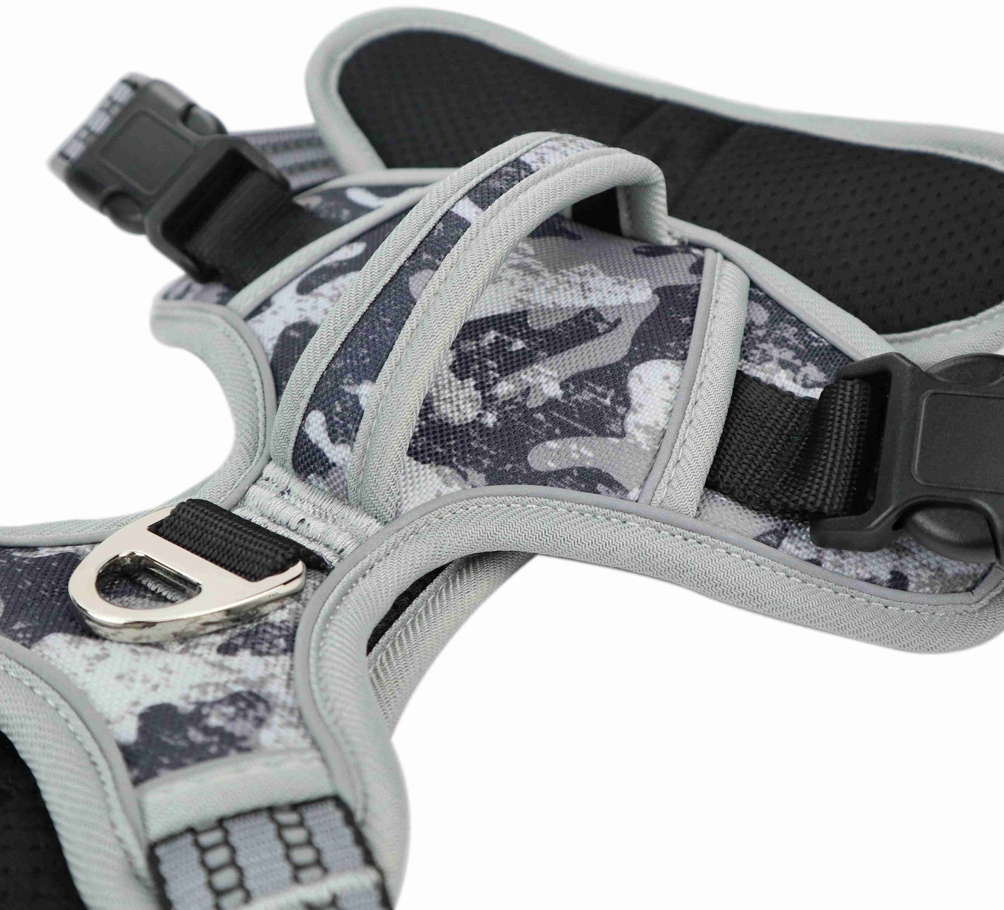 Harness for a dog gray camouflage