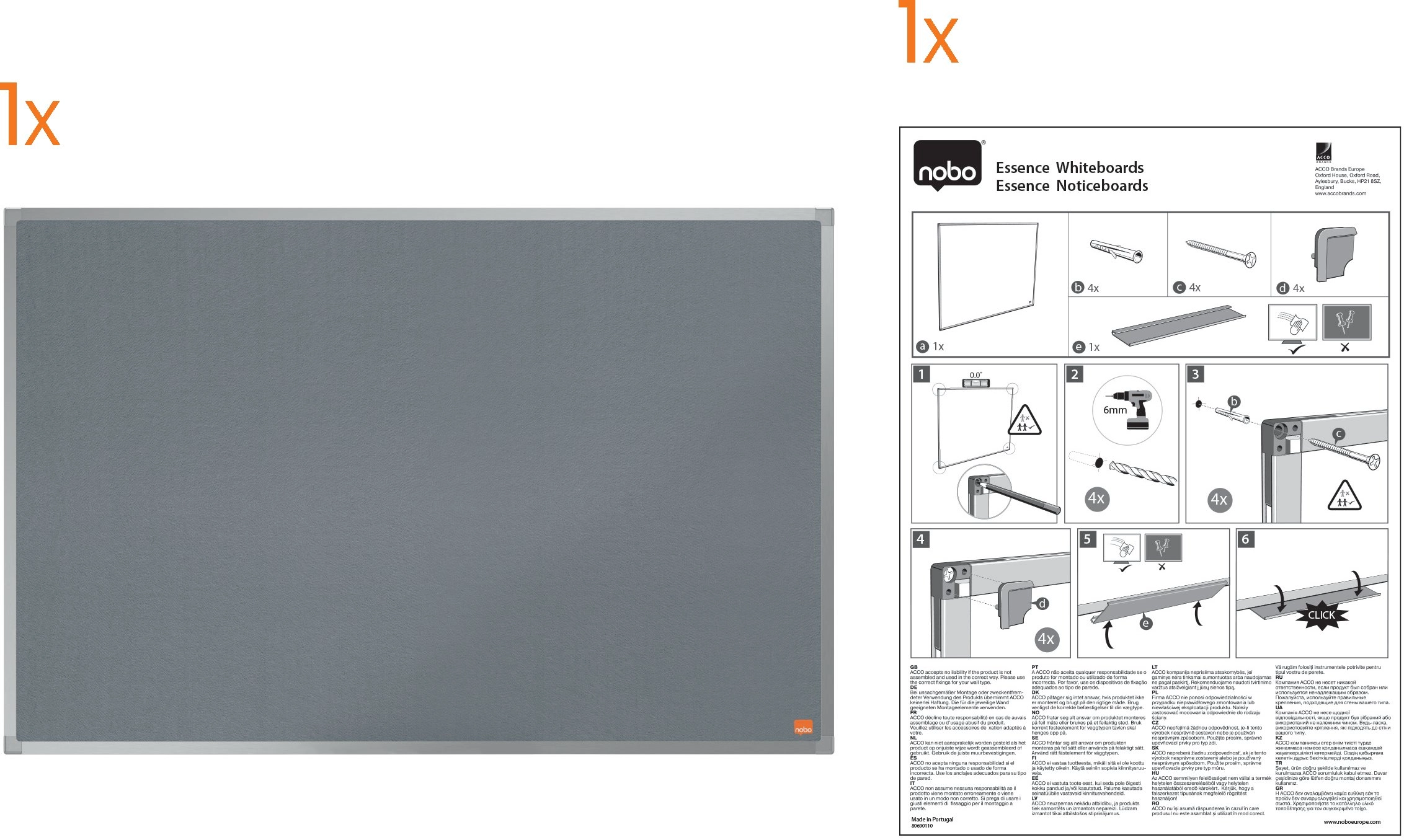 Nobo 1915546 insert notice board Indoor