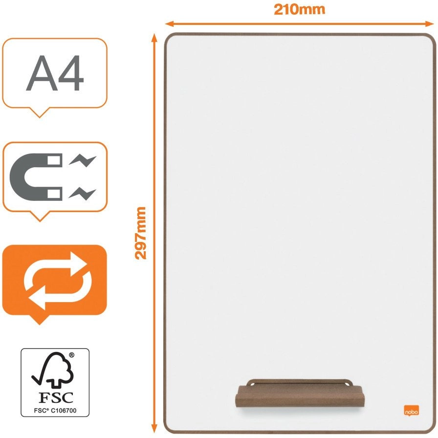 Nobo A4 Mini Whiteboard 1915710 5028252645133