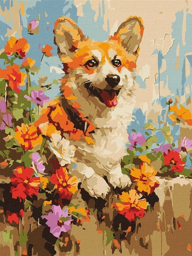 Malowanie po numerach - Corgi w