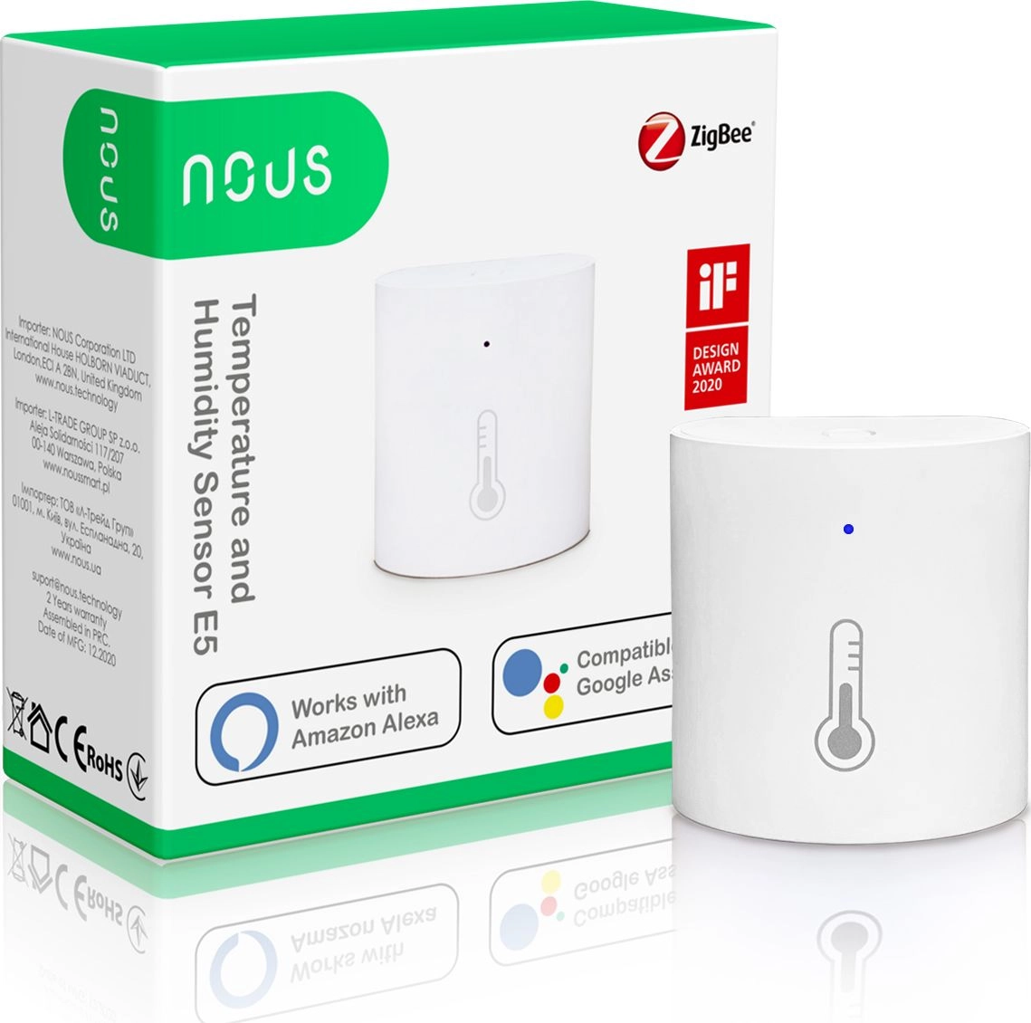 SMARTis temperatūras ir mitruma sensors E5
