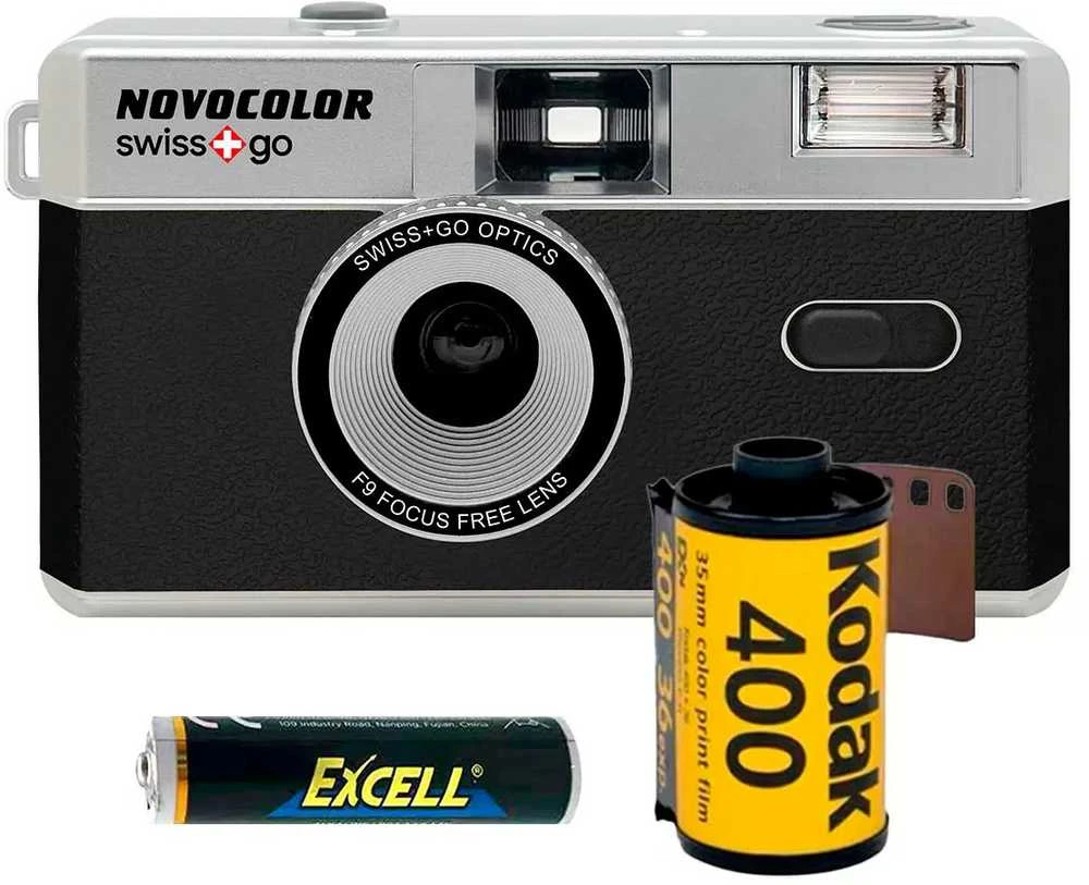 Novocolor Swiss+Go 35mm Analog Camera Juodas