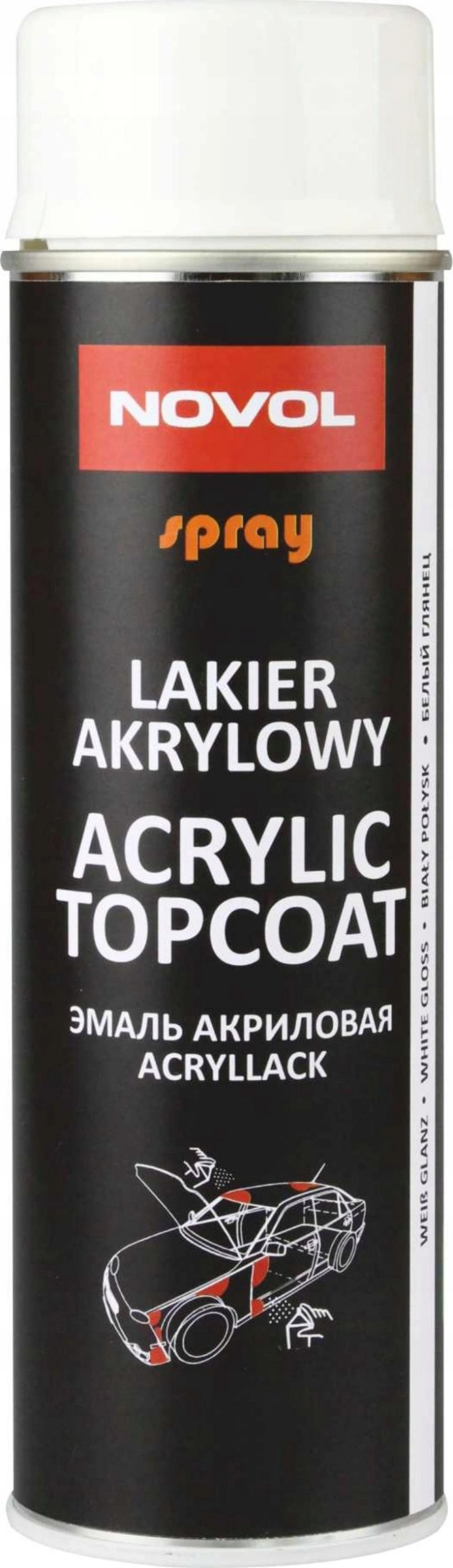 Novol SPRAY ACRYL TOPCOAT BIAÅY POÅYSK