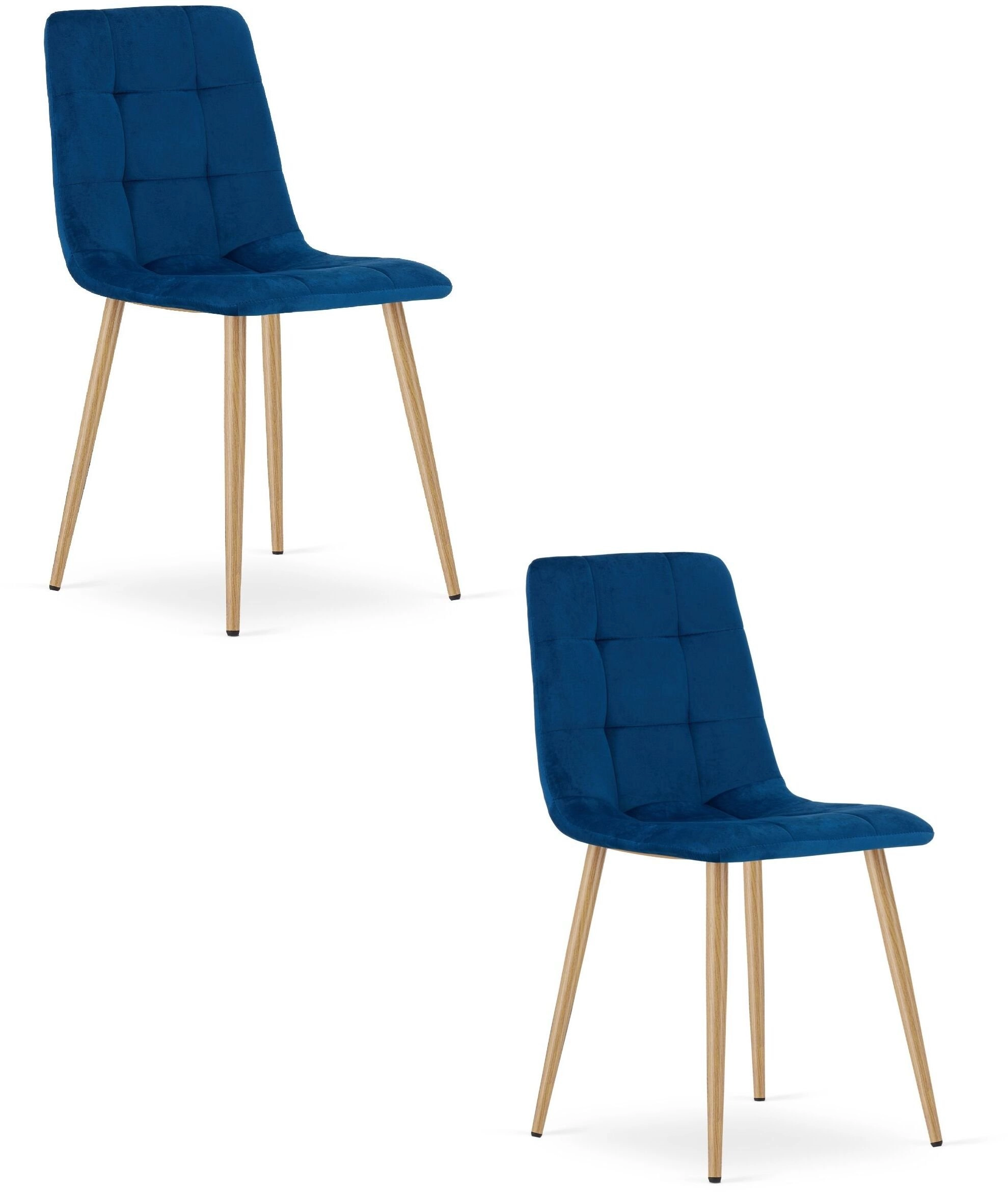 KARA velvet upholstered dining chair  navy
