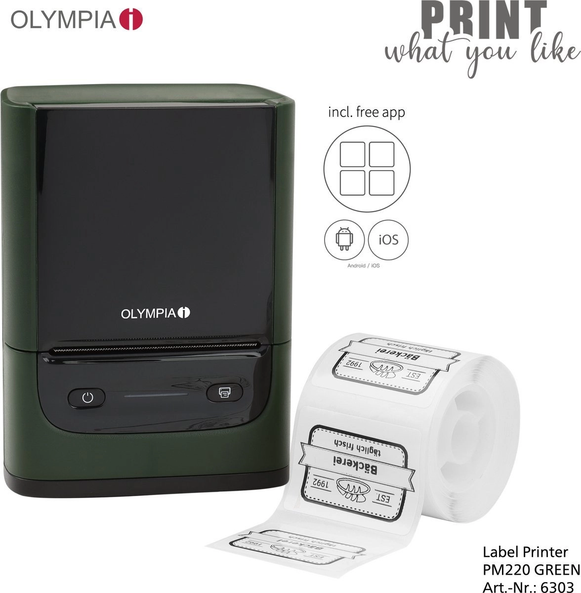 Olympia label printer PM220 green 568682