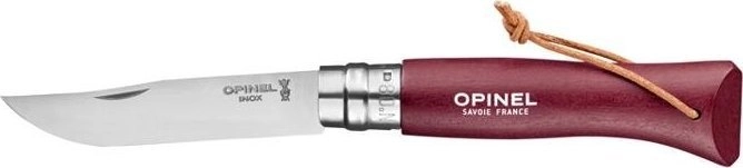 Opinel Knife Colorama 08 Burgundy leather