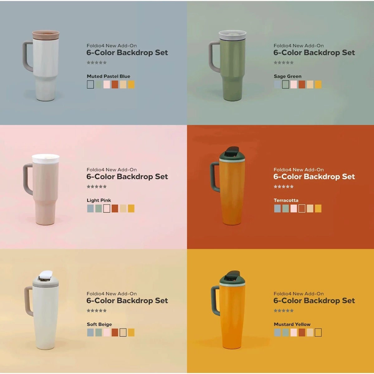 Orangemonkie background set 6 colors for
