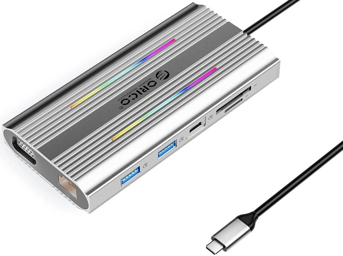 Orico USB-C 12w1 RGB  3x USB-A