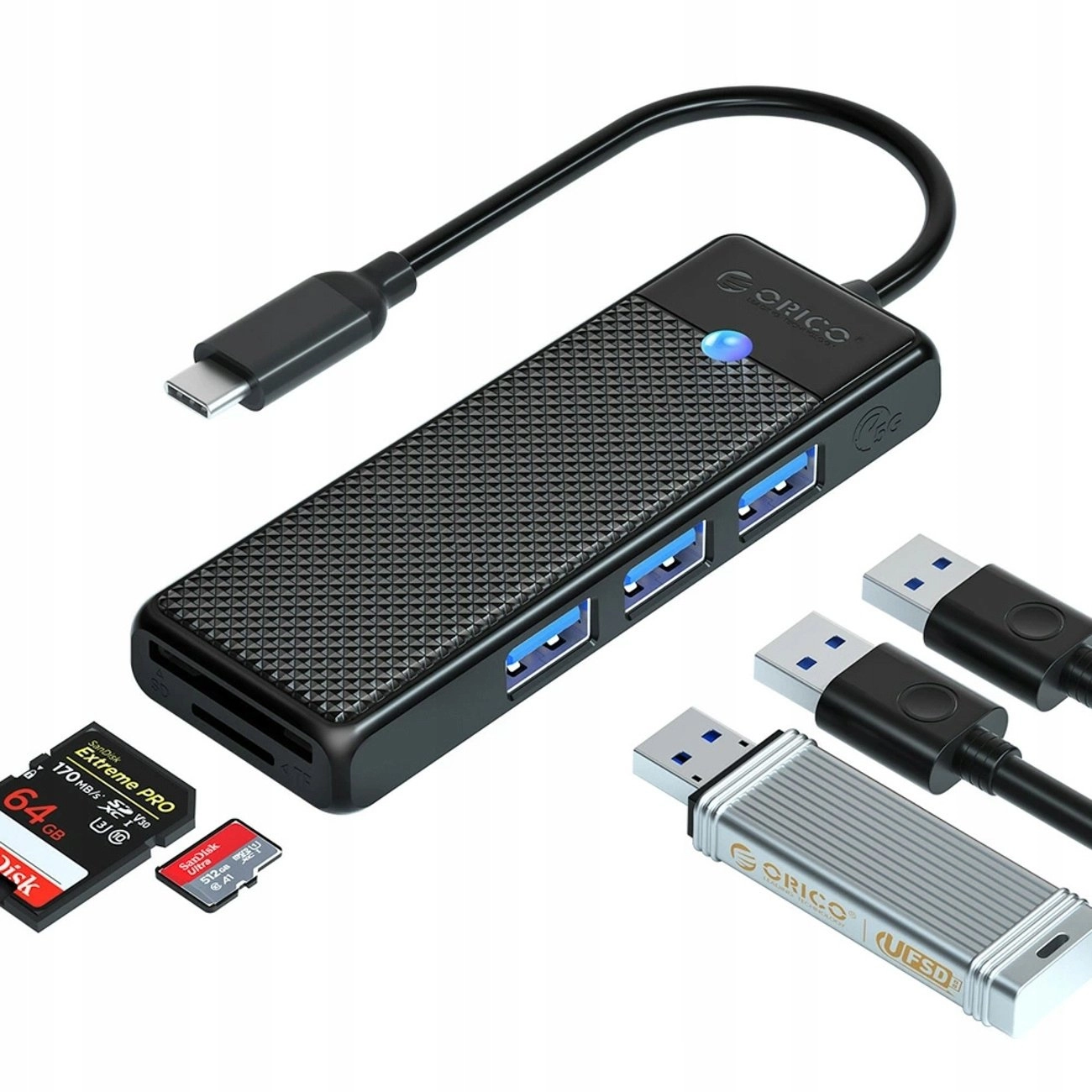 Orico PAPW3AT-U3 USB HUB 4-port 3x