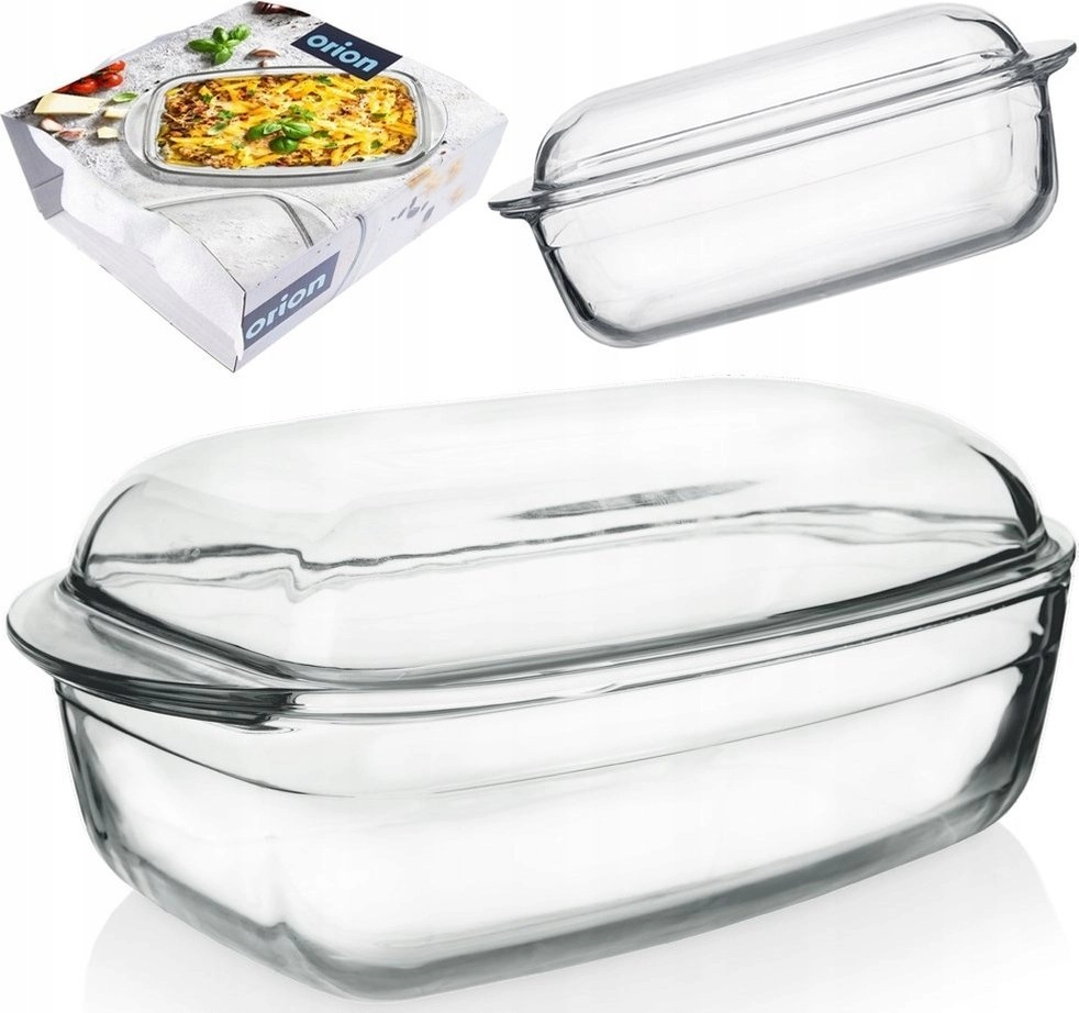 Orion Heat-resistant glass dish with lid