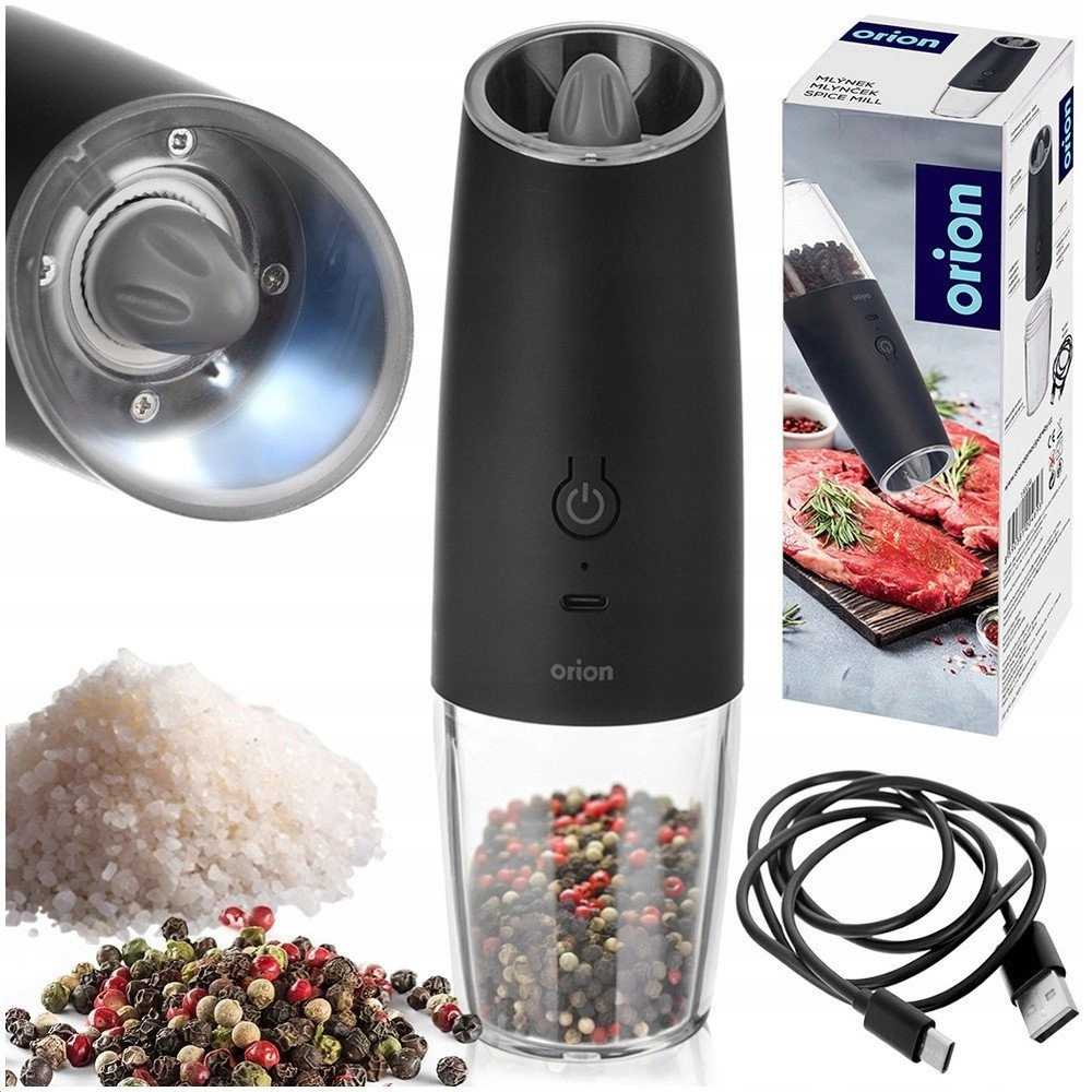 Electric pepper and salt grinder with