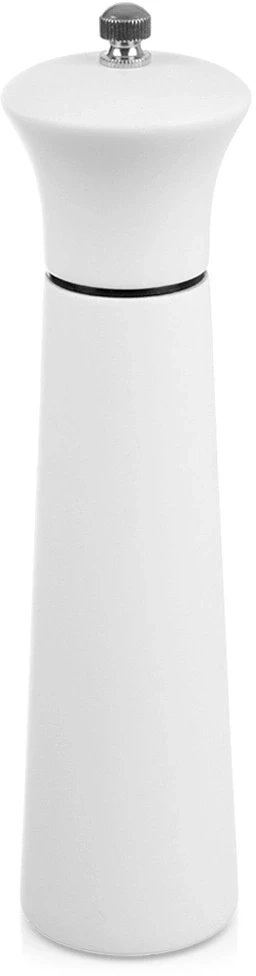 White wooden pepper and salt grinder