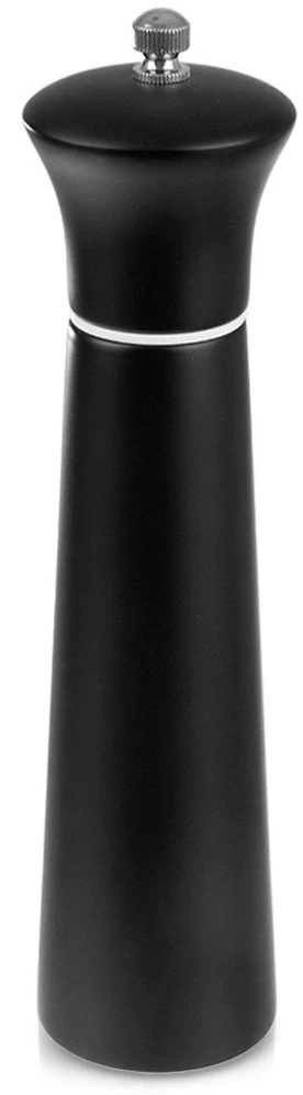 Black wooden pepper and salt grinder