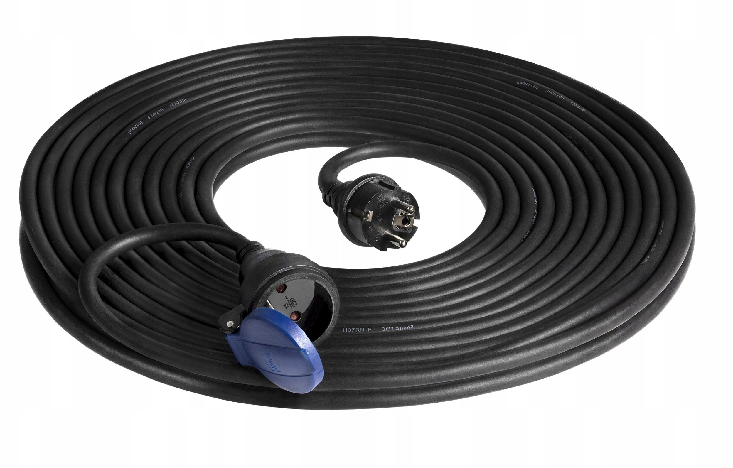 Splash-proof workshop extension cable IP44 1x2P+Z