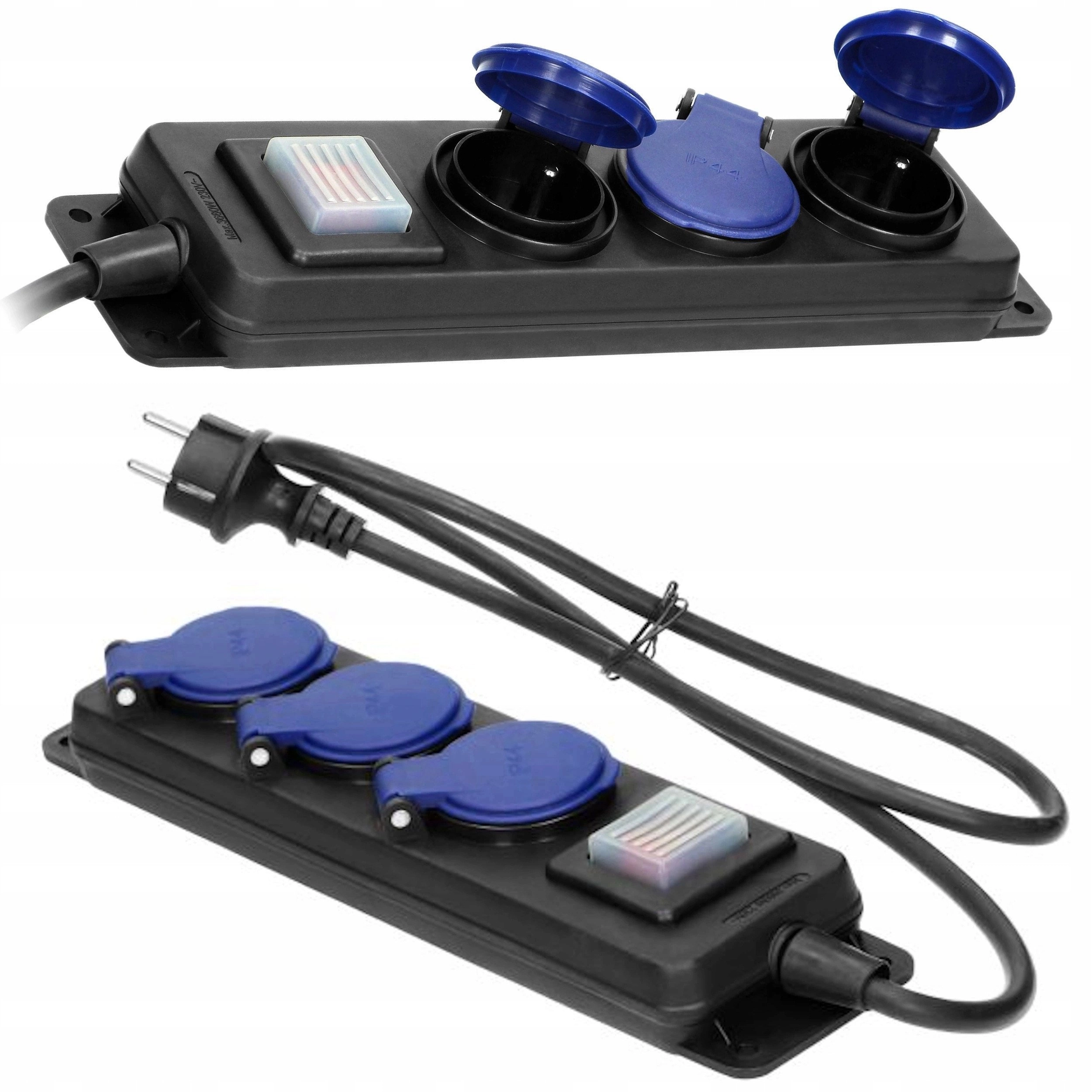 Splash-proof workshop extension cable with IP44
