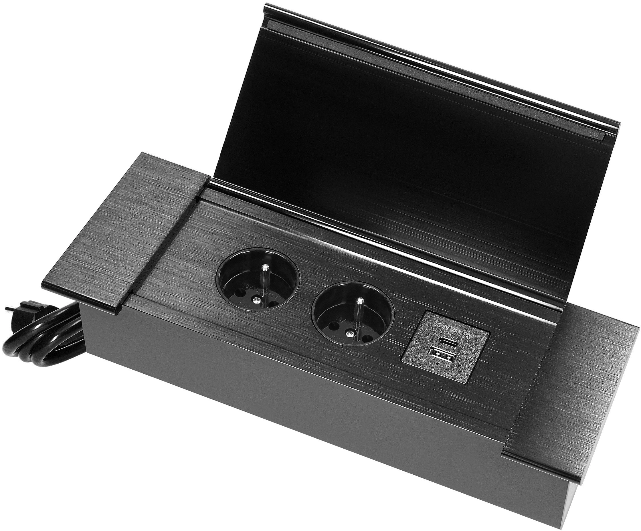 Furniture socket recessed into the table