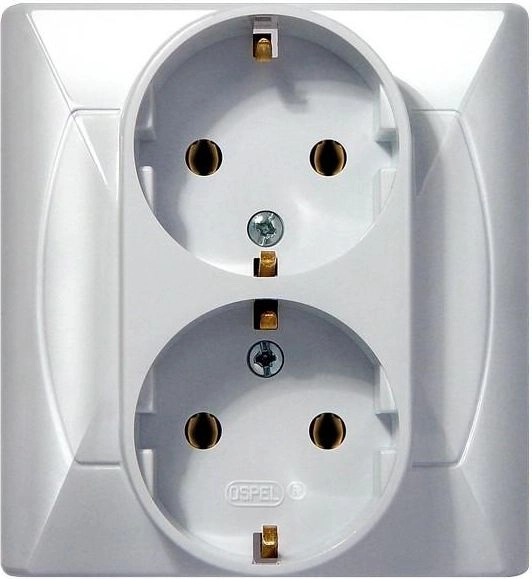 Ospel Akcent double schuko socket IP20