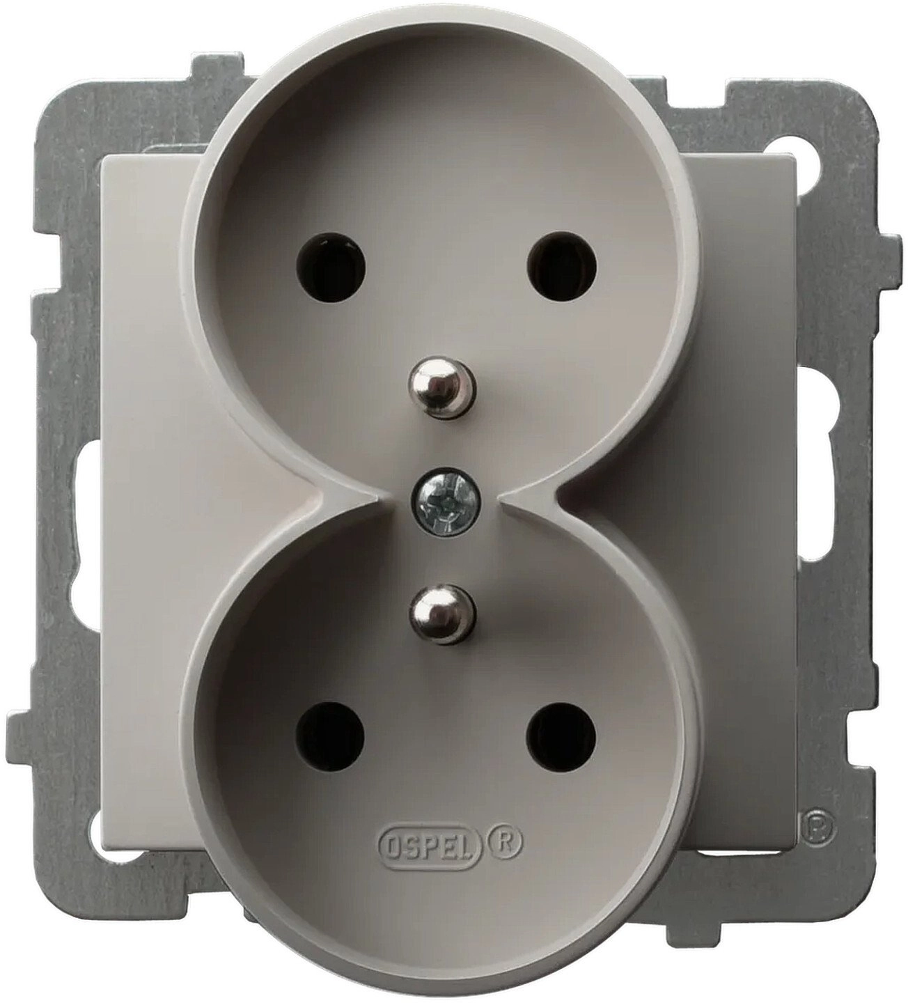 AS Double socket with grounding module