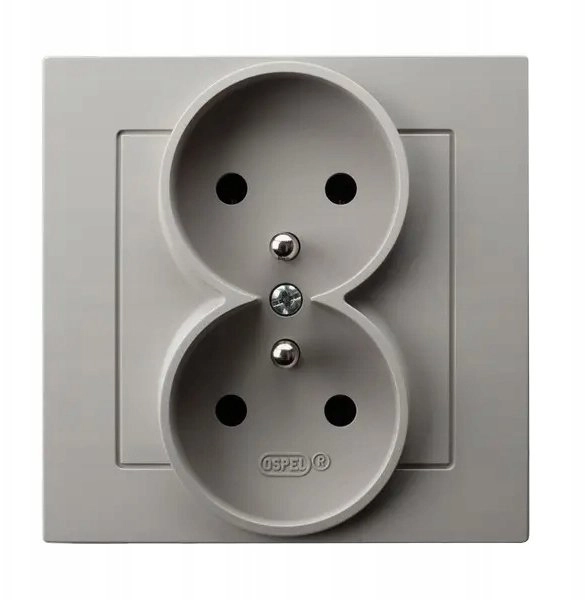 Ospel Double socket with grounding complete