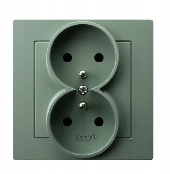 Ospel Double socket with grounding complete