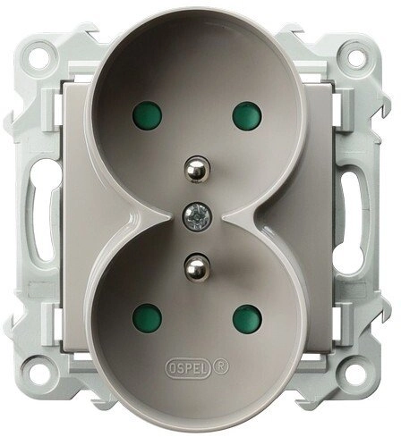 Ospel Double socket with grounding with