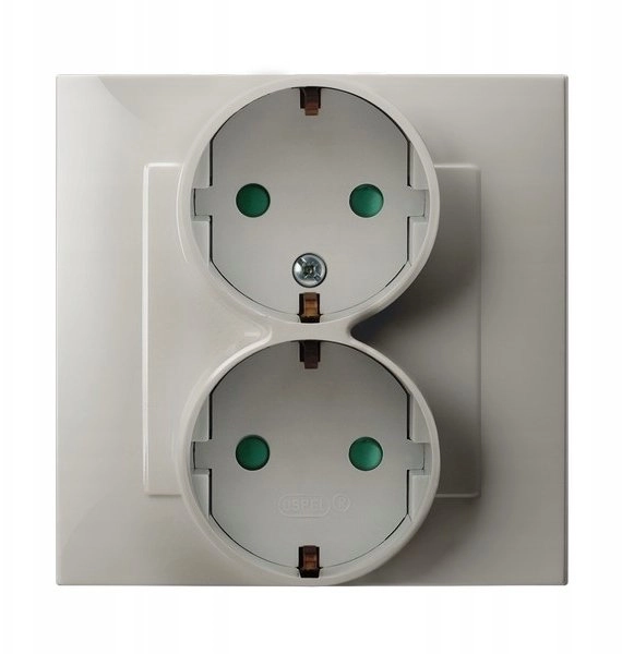 Ospel Double socket with schuko grounding