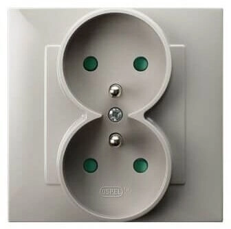 Ospel Double socket with grounding and