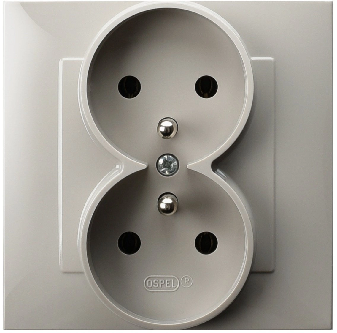 SAPPHIRE Double socket with grounding complete